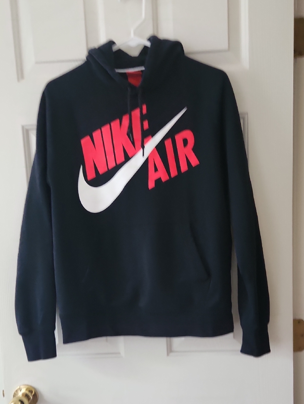 Nike Womens Black Hoodie with Red NIKE AIR and White Swoosh